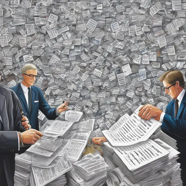 An executive holding an SEC Form 144 filing against a backdrop of various company logos, illustrating the importance of transparency in securities trading.