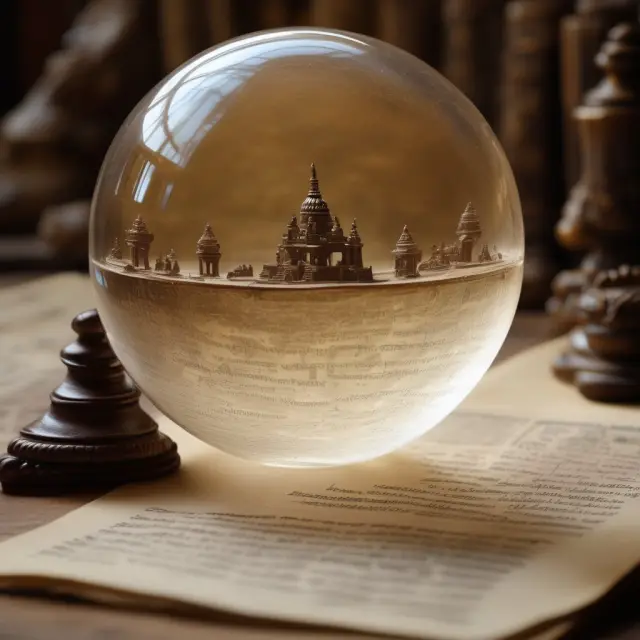 An image of a transparent crystal ball with insiders reporting on old parchment scrolls, symbolizing the importance and transparency of SEC Form 4 filings