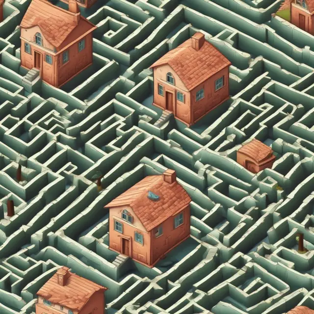 A labyrinth representing the complex rules around mortgage interest deduction limits and exceptions. Navigate through twisting corridors to uncover hidden treasures of tax benefits.