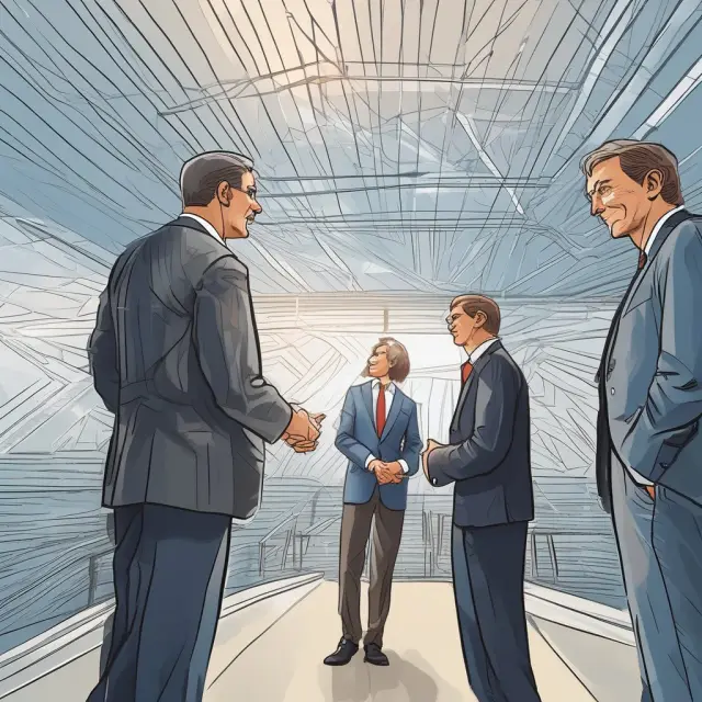 A sturdy crystal-clear bridge symbolizing SEC Form CRS, connecting retail investors to investment advisors, illustrating transparency and clear communication