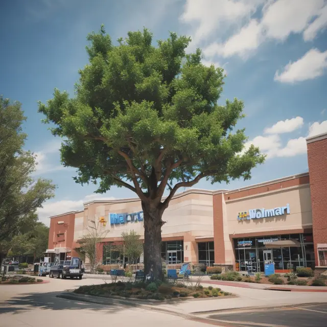 An image of a giant oak tree (Walmart) steadily rooted, a shooting star (Amazon) soaring upwards, and flowers blooming from the ground (newcomers)
