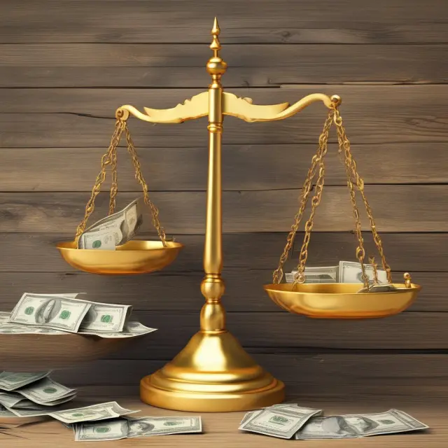 Image of a golden scale with one side weighing down towards cash settlement, and the other towards delivery settlement, symbolizing the decision-making process in Forward Contract Settlements.