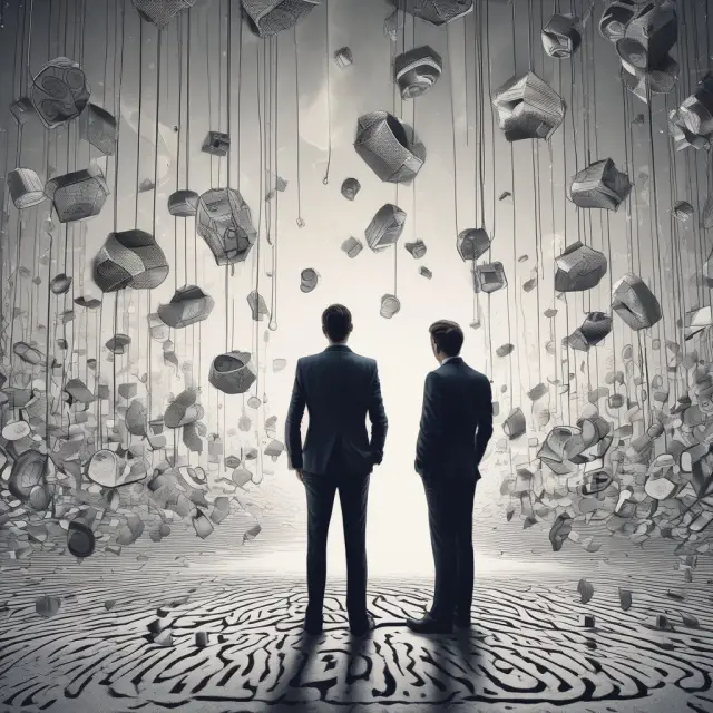 An apprehensive retail investor observes a chaotic forward contract market, highlighting the risks and complexities that make these investments ill-suited for most individuals