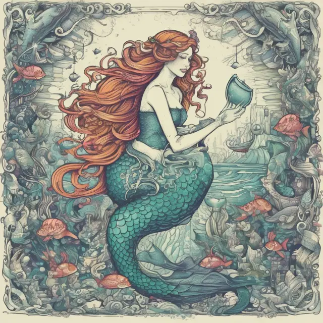 Mermaid controlling a digital supply chain, symbolizing Forward Integration