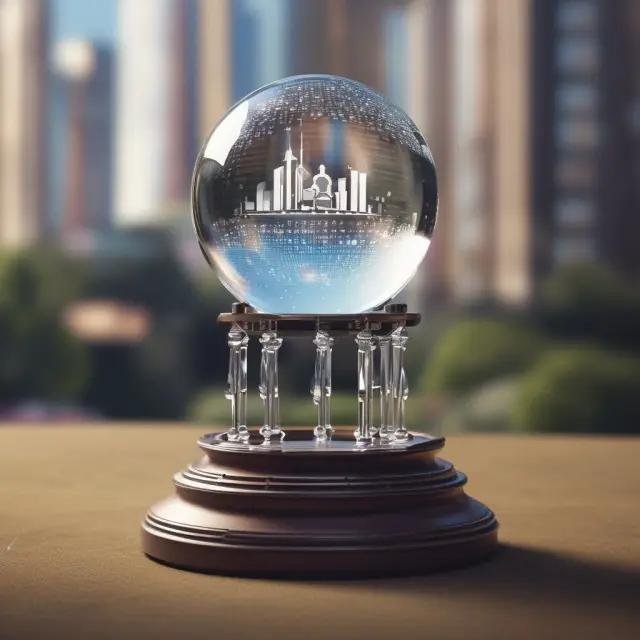Crystal ball displaying future earnings for a company