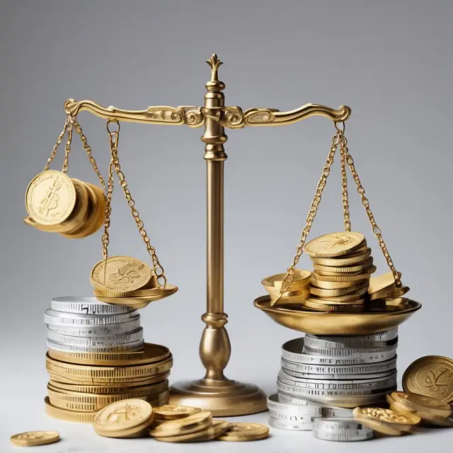 Gold coins symbolize one currency; silver coins represent another. Discount spreads depicted as coins