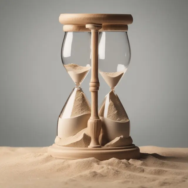 Two hourglasses representing IRP: one with more sand flow, the other with less, signifying higher interest rates and forward premiums.