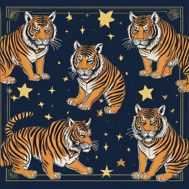 A constellation representing the Four Asian Tigers, symbolizing their export-driven growth, educated populace, and high saving rates