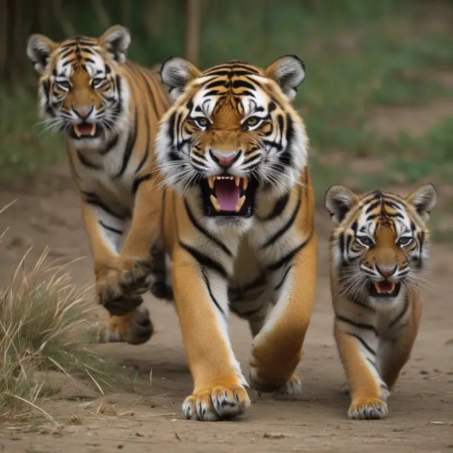 Four Asian Tigers and Tiger Cub Economies united, representing economic growth and progress