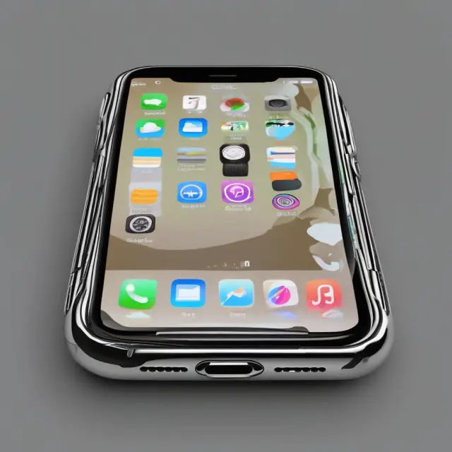 An apple with a touchscreen interface, symbolizing Apple