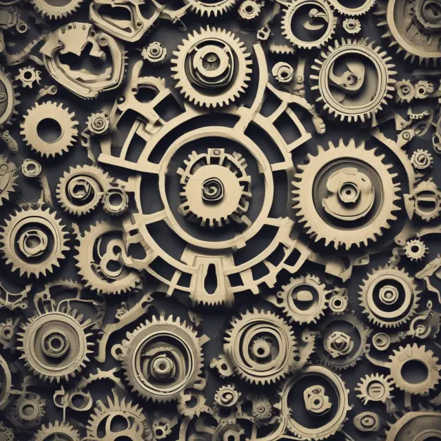 Interconnected gears representing the smooth functioning and coordination of various marketing functions