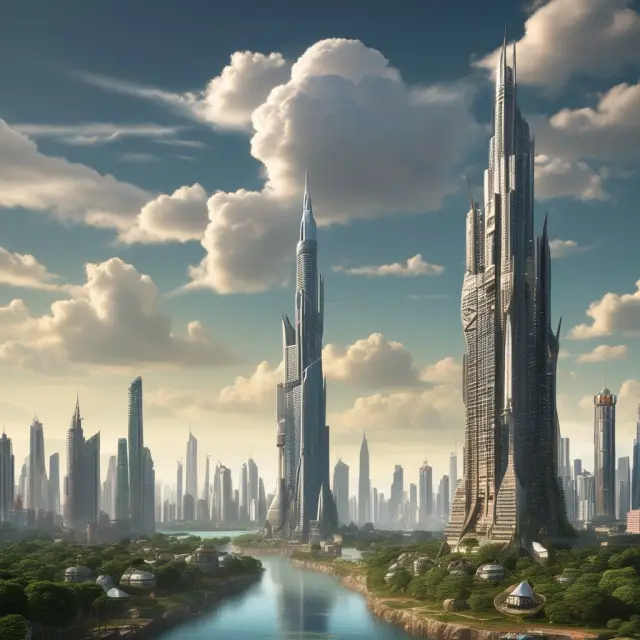 Image of a modern city and a traditional village illustrating the stark contrast between developed nations and the Fourth World economically.