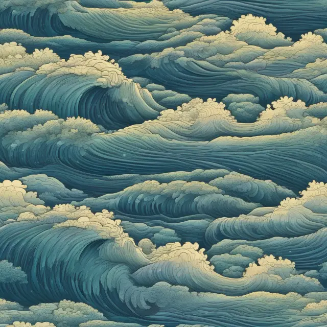 Image of fractal patterns navigating stormy financial waters, emphasizing the importance of filtering out false signals for successful trading.