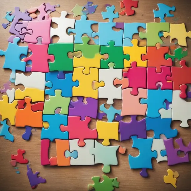 Puzzle pieces representing various businesses and organizations form a map of US states, symbolizing the jurisdictions where franchise taxes apply.
