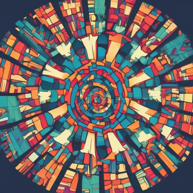 A vibrant, ever-expanding kaleidoscope filled with various franchised businesses, illustrating the interconnected nature of franchise ownership.