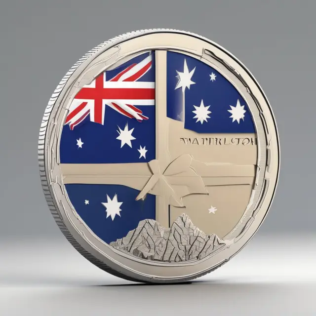 An Australian flag on a two-sided coin symbolizing fully (front side) and partially (back side) franked dividends, with investors carefully examining each side