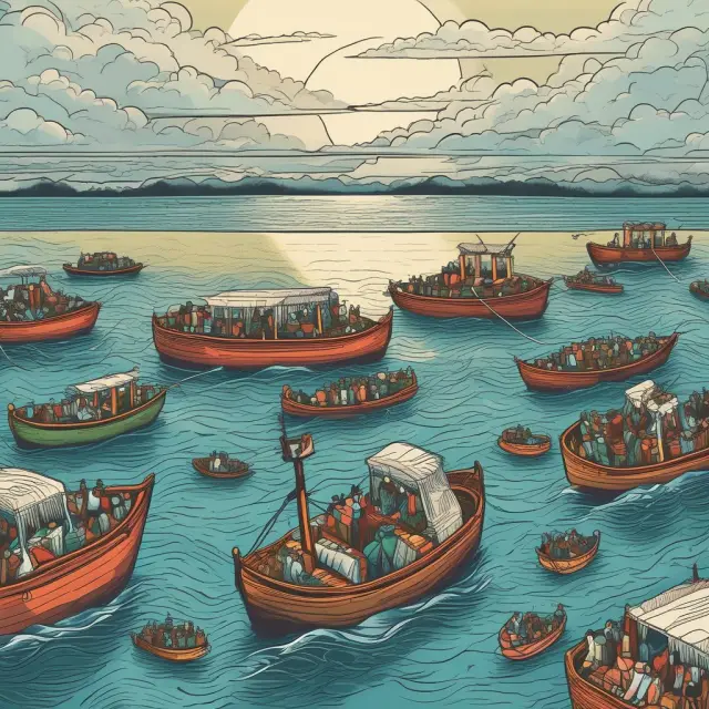 Commander exploring a sea filled with individuals enjoying a shared resource without contributing.