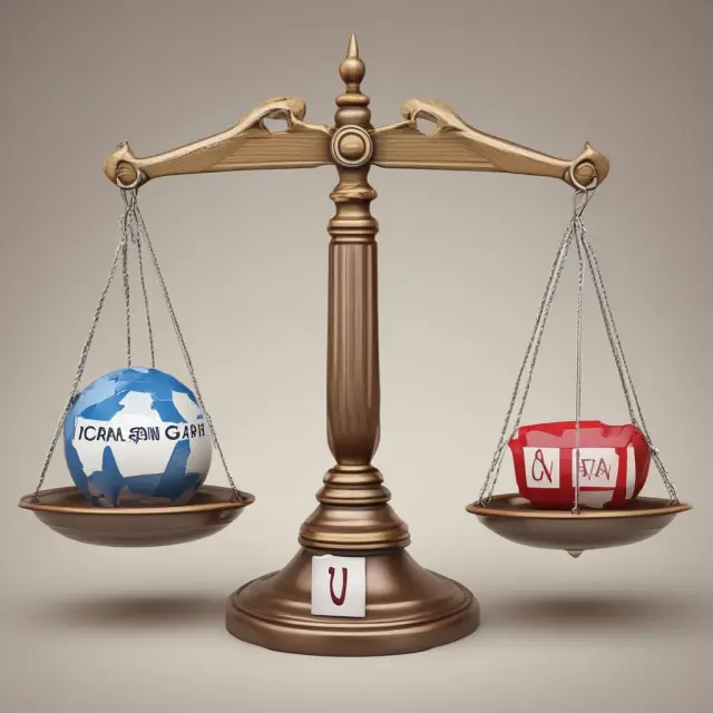 A balance scale with NAFTA and CAFTA-DR labels on each side, symbolizing the benefits (integration) and challenges (costs) of US participation in free trade areas