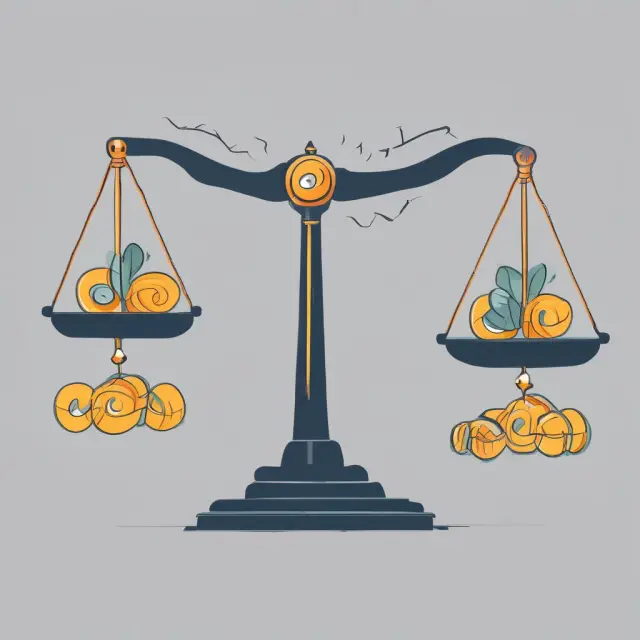 A set of balancing scales represents Net Income and Free Cash Flow, illustrating a comprehensive financial analysis.
