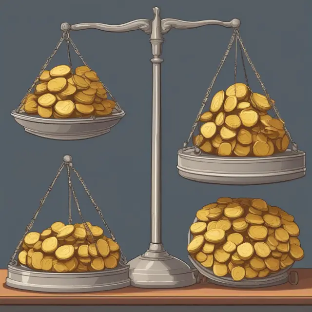 Visualizing Positive and Negative Free Cash Flow to the Firm with a scale displaying surplus golden coins (positive FCFF) and weighed-down scales (negative FCFF).