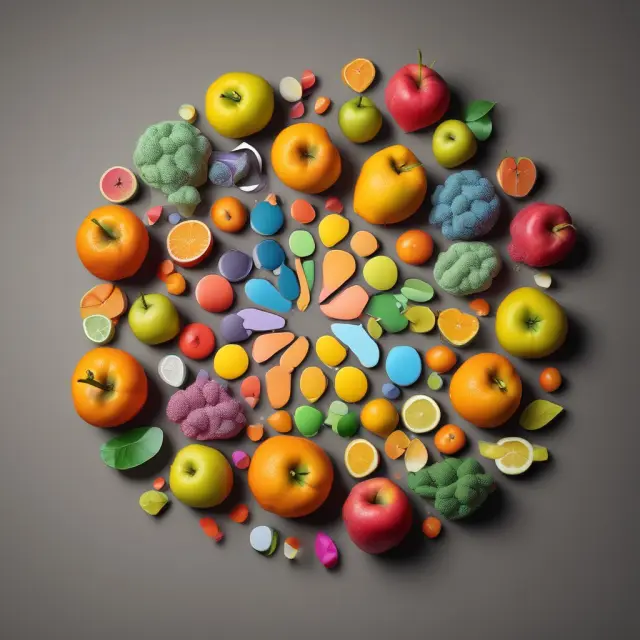 Artist palette with fruits and a changing chameleon, depicting diverse and fluid Free Cash Flow to the Firm (FCFF)