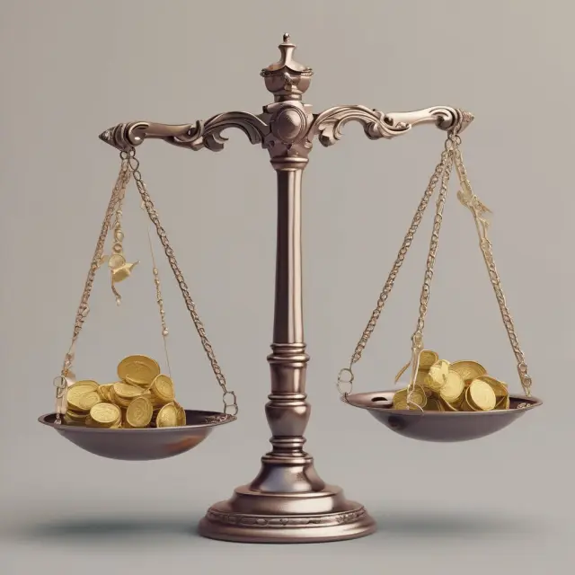 Comparing operating cash flow (gold coins) and free cash flow to equity (precious gems) on two balanced scales