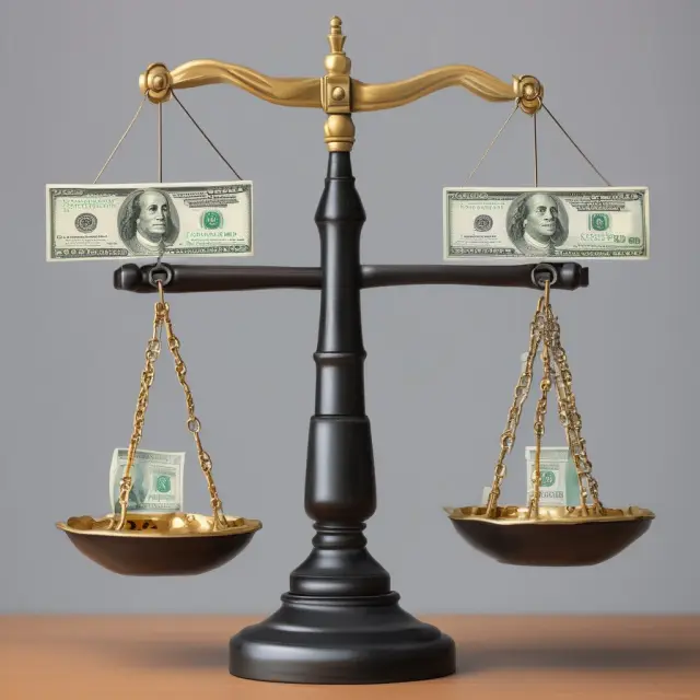 Image depicting balance scales with cash flow represented by gold coins and earnings symbolized by silver bars, emphasizing their distinction in investors