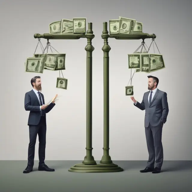 Two investors weighing free cash flow yields on opposite scales to make informed decisions