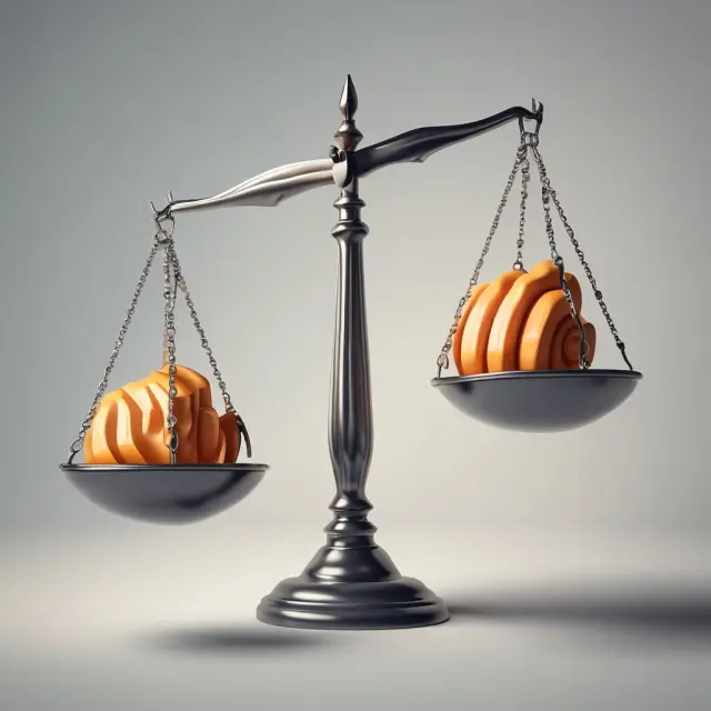 Two scales representing free-float and full market capitalization methods for calculating stock worth, with the free-float scale showing less fluctuation.