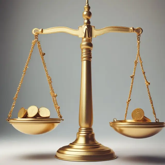 Two scales with gold coins representing Free-Float and Full Market Capitalization methodologies for market cap calculations, showcasing their advantages and disadvantages