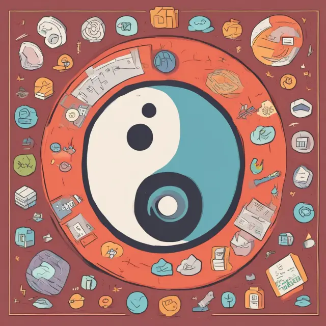 A yin-yang symbol depicting freemium business model: essential features on the 