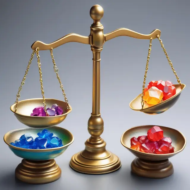 Freemium balance with gems symbolizing users and revenue