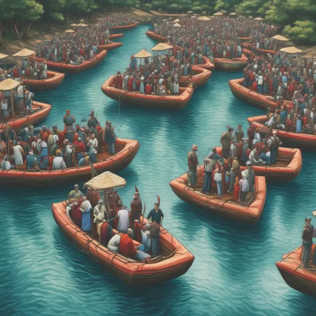 A river filled with talented individuals flowing into a pool of investors represents the transitional nature of employment and its implications for institutional investing.