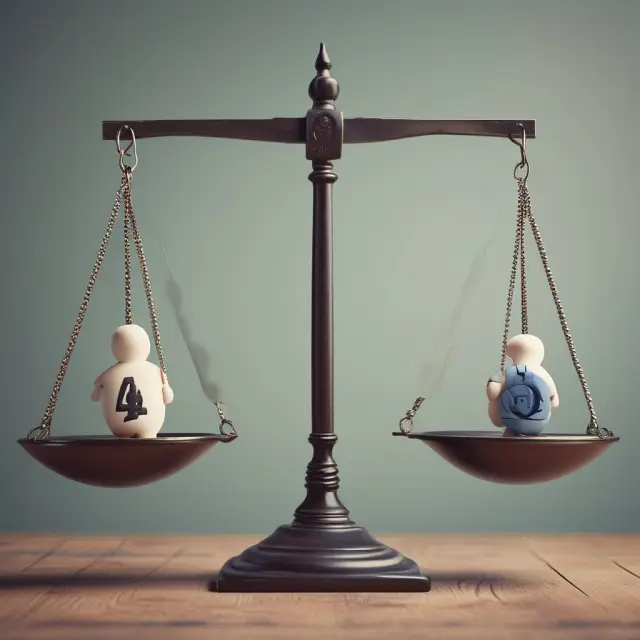 Employer and employee holding scales, examining taxable fringe benefits against non-taxable ones based on fair market value.