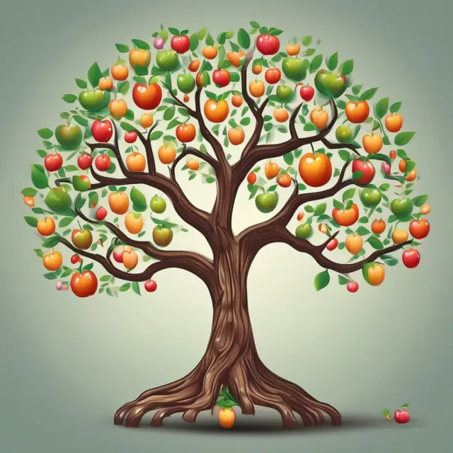 A fruitful tree with branches labeled 