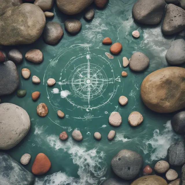 A person paddling a raft in turbulent waters while skillfully sorting and managing financial risks with FRM certification