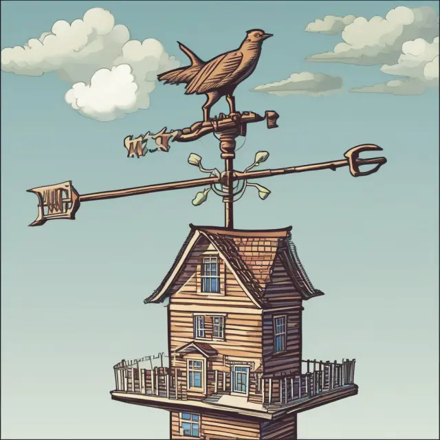 Image of a weather vane shaped like a floating-rate note, illustrating its adaptability to changing market conditions