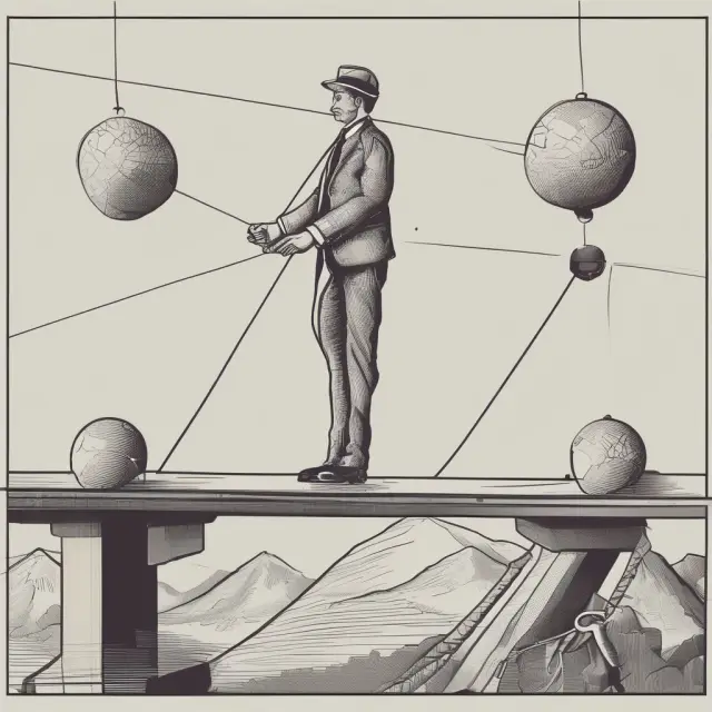 A person balancing debt and income balls on a tightrope, aiming for a front-end debt-to-income ratio below 28%
