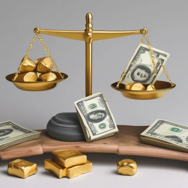 Gold scales holding dollar bills and bullion, illustrating the concept of front-end investment fees