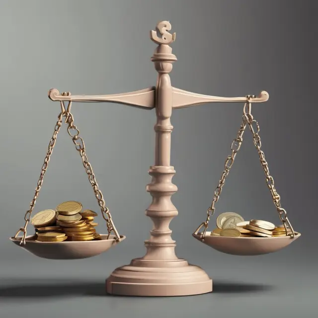 Scale weighing advantages (coins) and disadvantages (dollar sign) of front-end loads in investment
