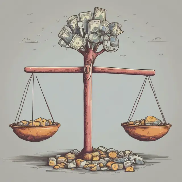 Scale illustrating front-end loads reducing investment capital while maintaining long-term growth