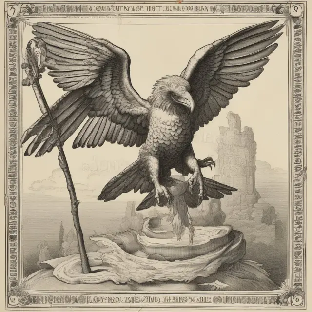 Federal Trade Commission (FTC) as a protective guardian, with Clayton Act and Hart-Scott-Rodino Antitrust Improvements Act represented by scrolls flying in the wind