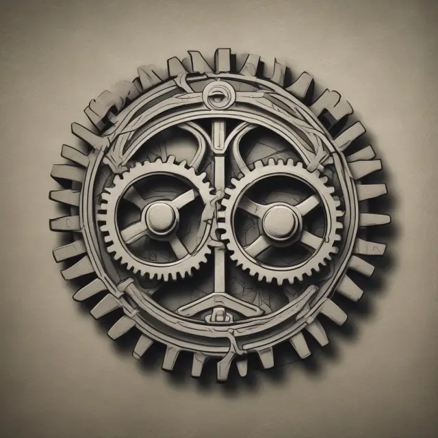 An image of two interconnected gears with a set of scales suspended between them, conveying the importance of competition and consumer protection within the Federal Trade Commission.
