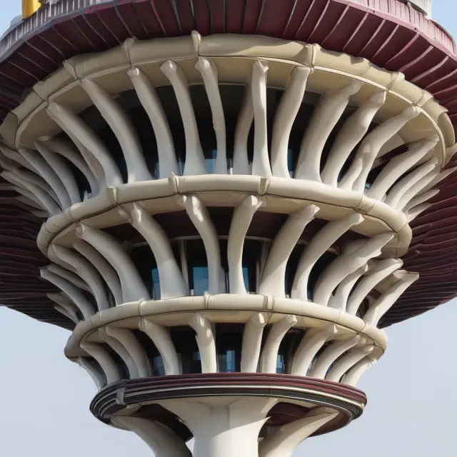 A vertical tower composed of five pillars symbolizing the top FTSE 100 companies: Royal Dutch Shell, Unilever, HSBC Holdings, AstraZeneca, and BP