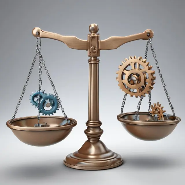 GAAP-compliant scales with interconnected gears illustrating accurate financial reporting and the benefits of using full costing