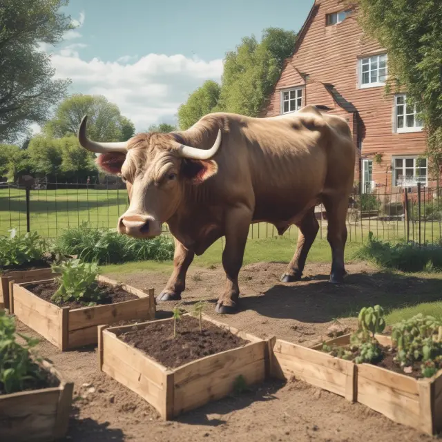 A lush garden filled with growing bull markets symbolizing small businesses, thriving under the protective umbrella of small-issue exemptions