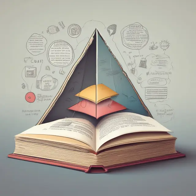 A visualization of trust, transparency, and long-term relationships forming a strong triangle on top of an open book symbolizing full disclosure