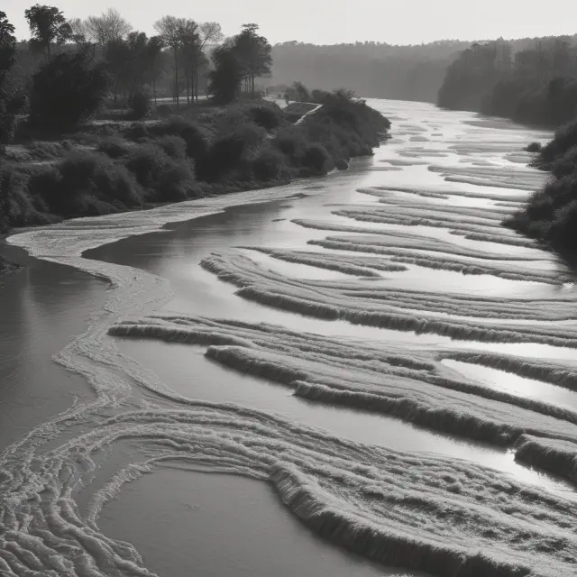 Image of government policies as rivers forming a landscape, representing institutional unemployment and effective policy solutions