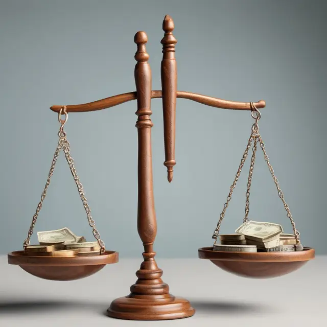 Scale comparing fully vested retirement benefits to personal savings, illustrating impact on institutional investors