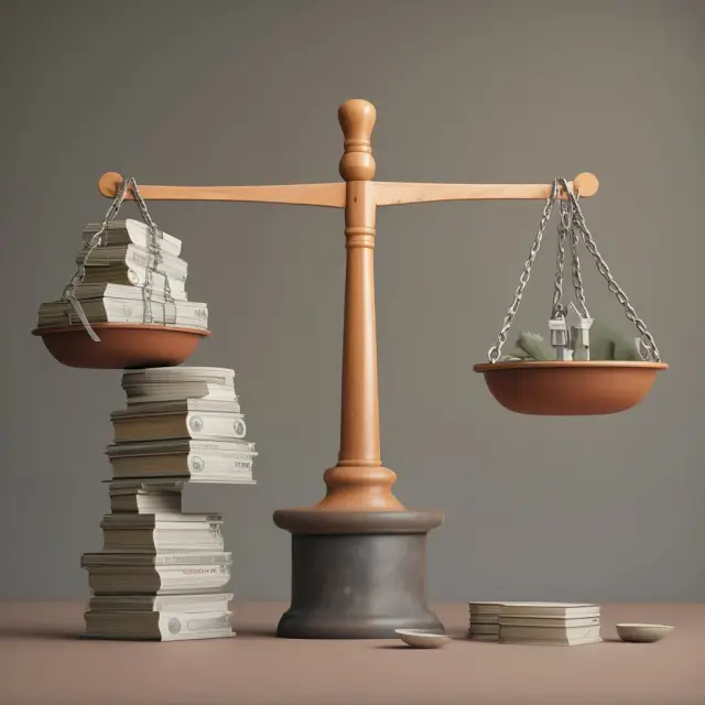 Visual representation of scales comparing the advantages and disadvantages of fully amortizing versus interest-only mortgage payments.